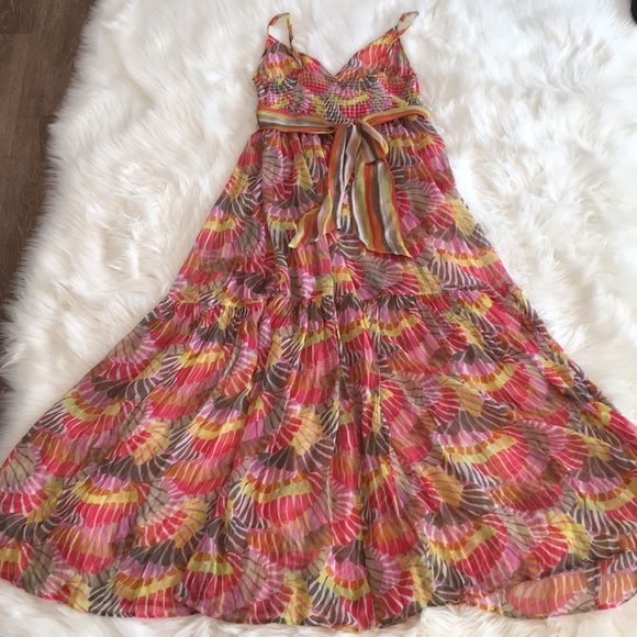 Trina Turk Floral Print Silk Belted Maxi Dress - Picture 7 of 14